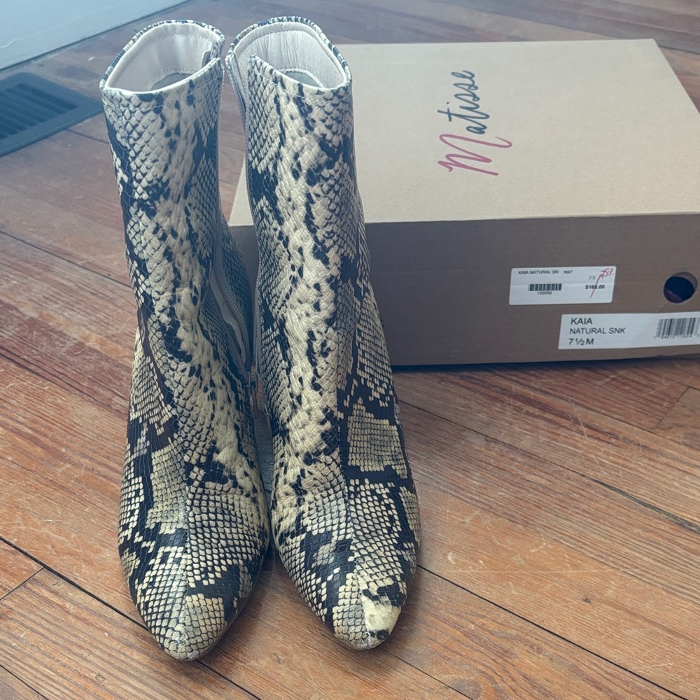 Matisse Natural Snakeskin Ankle Boots